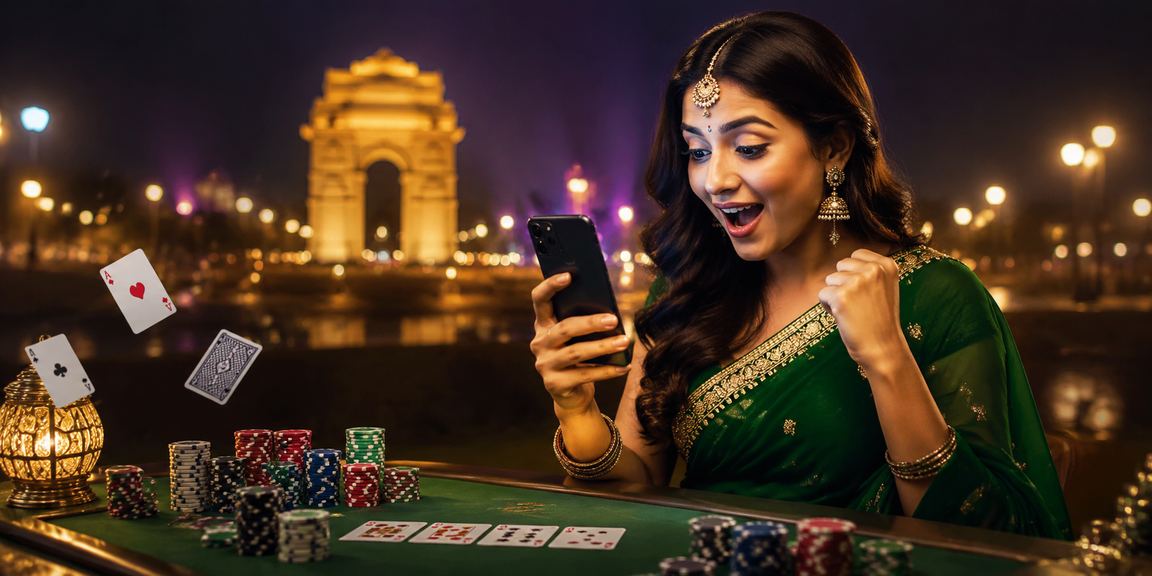 User logging into online betting platform at India Gate