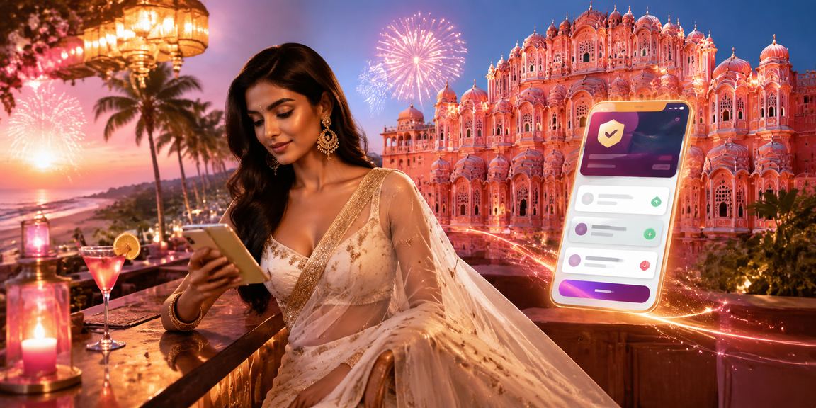 Indian user browsing 15125 platform on mobile in Jaipur market